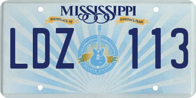 MS license plate LDZ113
