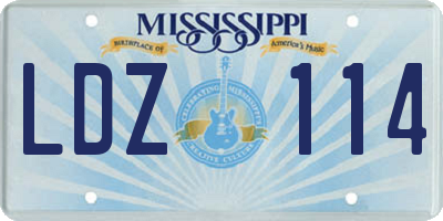 MS license plate LDZ114