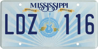 MS license plate LDZ116