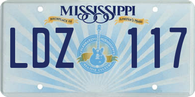 MS license plate LDZ117