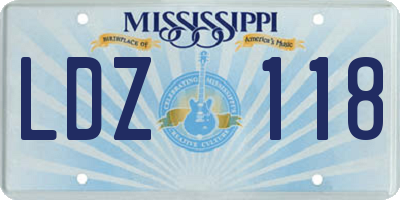 MS license plate LDZ118