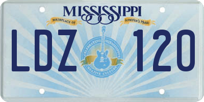 MS license plate LDZ120