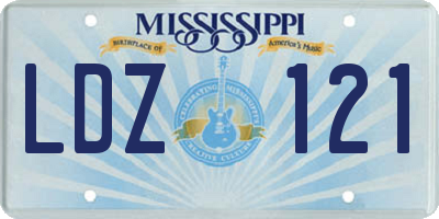 MS license plate LDZ121