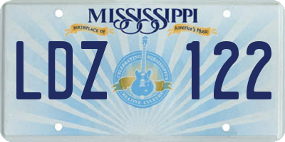 MS license plate LDZ122