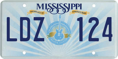MS license plate LDZ124