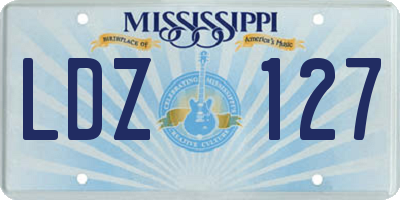 MS license plate LDZ127