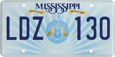MS license plate LDZ130