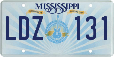 MS license plate LDZ131