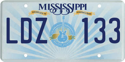 MS license plate LDZ133