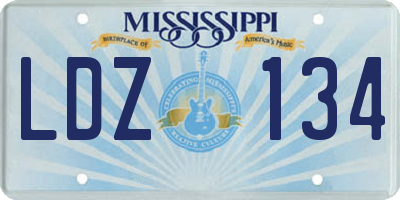 MS license plate LDZ134