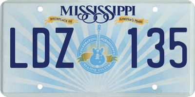 MS license plate LDZ135