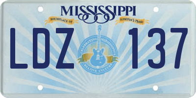 MS license plate LDZ137