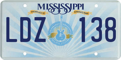 MS license plate LDZ138