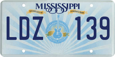 MS license plate LDZ139