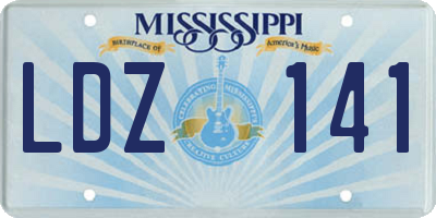 MS license plate LDZ141