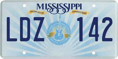 MS license plate LDZ142