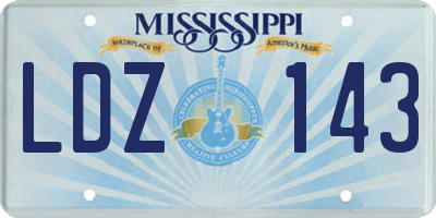 MS license plate LDZ143
