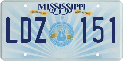 MS license plate LDZ151