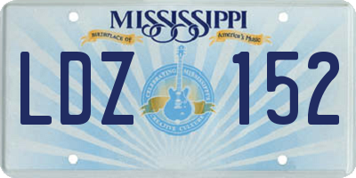 MS license plate LDZ152