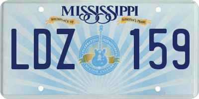 MS license plate LDZ159