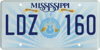MS license plate LDZ160