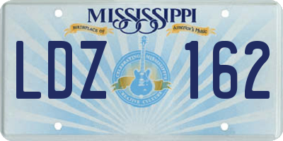 MS license plate LDZ162