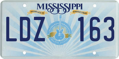 MS license plate LDZ163