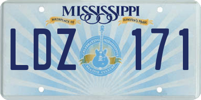 MS license plate LDZ171