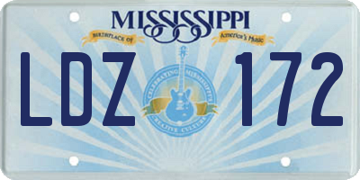 MS license plate LDZ172