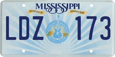 MS license plate LDZ173