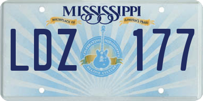 MS license plate LDZ177