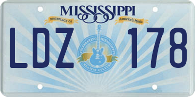 MS license plate LDZ178