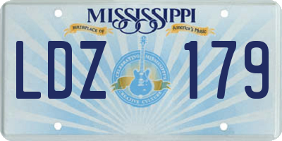 MS license plate LDZ179