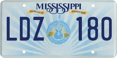 MS license plate LDZ180