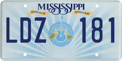 MS license plate LDZ181