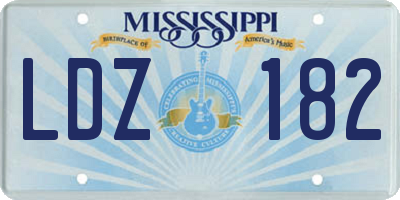 MS license plate LDZ182