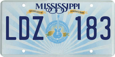 MS license plate LDZ183