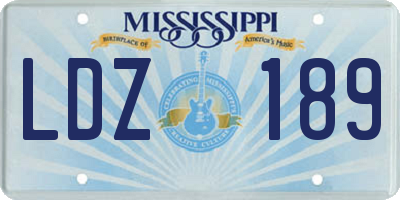 MS license plate LDZ189