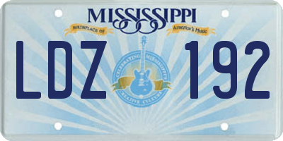 MS license plate LDZ192