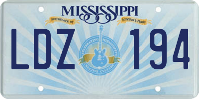 MS license plate LDZ194