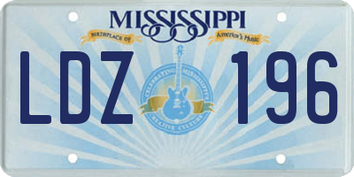 MS license plate LDZ196