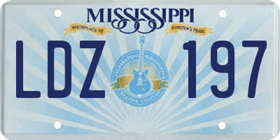 MS license plate LDZ197