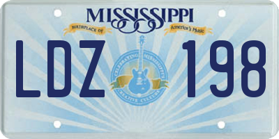 MS license plate LDZ198