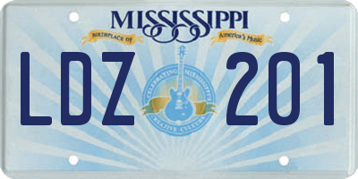 MS license plate LDZ201