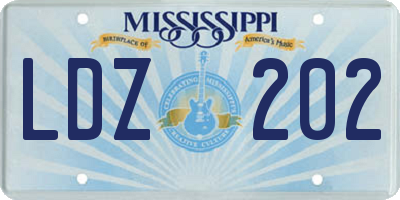 MS license plate LDZ202