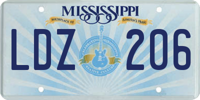 MS license plate LDZ206