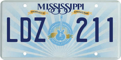 MS license plate LDZ211
