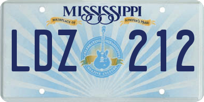 MS license plate LDZ212
