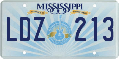 MS license plate LDZ213