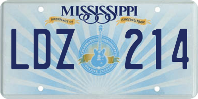 MS license plate LDZ214
